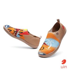 uin 西班牙原創設計 女鞋 帆布鞋 懶人鞋 加勒比海灘彩繪休閒鞋W1011468