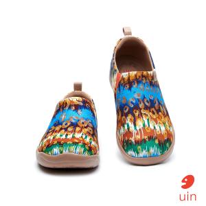 uin 西班牙原創設計 女鞋 帆布鞋 懶人鞋 靈動豹紋彩繪休閒鞋W1011488