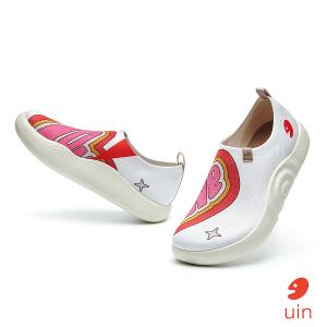 uin 西班牙原創設計 女鞋 帆布鞋 懶人鞋 愛心碰撞彩繪休閒鞋W1711500