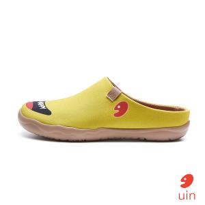 uin 西班牙原創設計 女鞋 半包鞋 半拖鞋 帆布鞋 懶人鞋 保持開心3彩繪休閒鞋W1221591