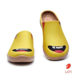 uin 西班牙原創設計 女鞋 半包鞋 半拖鞋 帆布鞋 懶人鞋 保持開心3彩繪休閒鞋W1221591