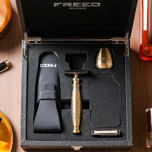 FREED 尊爵四件組雙刃刮鬍刀禮盒 - 仿古銅蝕刻雕花