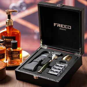 FREED 古銅系列尊爵四件組五刀式刮鬍刀禮盒-大地綠