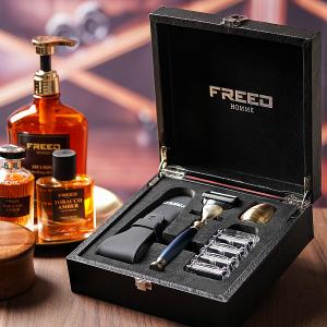 FREED 古銅系列尊爵四件組五刀式刮鬍刀禮盒-帝王藍