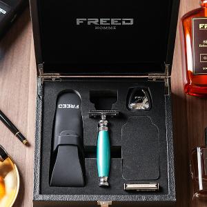 FREED 二週年特仕版尊爵四件組雙刃刮鬍刀禮盒 -湖水綠