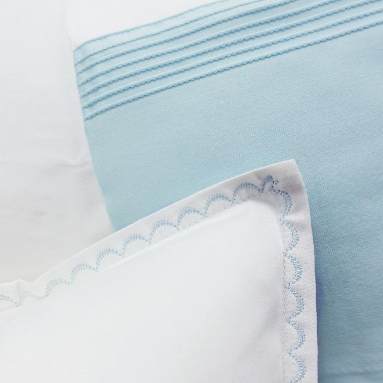 【ROYAL HOME】海藻紗床包枕套三件組(贈午安枕套)-淺藍色