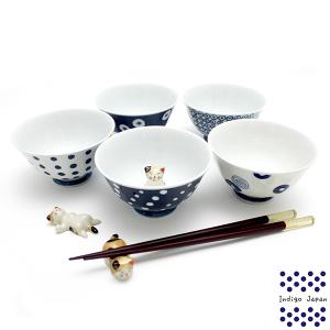 【西海陶器】藍丸紋5入飯碗組(日本波佐見燒)