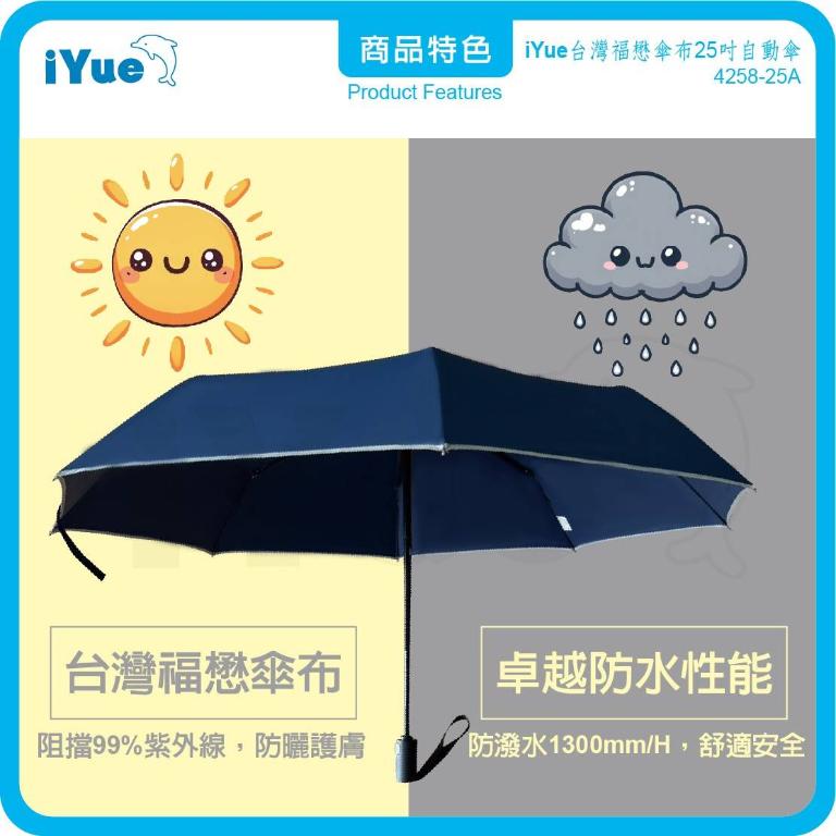 《台灣福懋傘iYue》25吋 自動傘