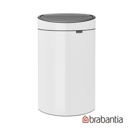 Brabantia TOUCH BIN NEW 半月式按壓垃圾桶40L-純淨白
