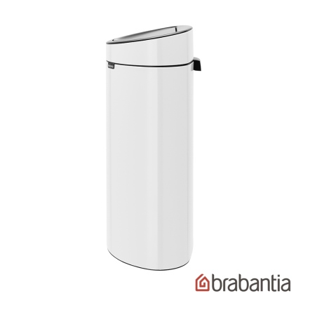 Brabantia TOUCH BIN NEW 半月式按壓垃圾桶40L-純淨白