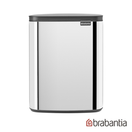 Brabantia BO WASTE BIN 掀蓋式垃圾桶12L-不鏽鋼(亮白鋼)(無腳)