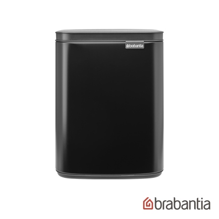 Brabantia BO WASTE BIN 掀蓋式垃圾桶7L-尊爵黑(無腳)(可壁掛)