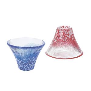 東洋佐佐木 富士山招福冷酒杯 木禮盒 (青、赤) 