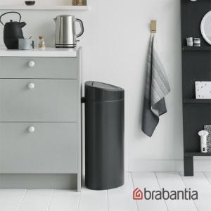 Brabantia TOUCH BIN NEW 半月式按壓垃圾桶40L-尊爵黑