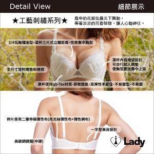 Lady 沐光情懷系列 B-F罩 法式 刺繡 蕾絲 內衣 (沐光白)
