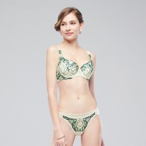 【思薇爾】麥香情迷系列C-G罩軟鋼圈涼感背心型蕾絲刺繡集中包覆女內衣(萃香綠)