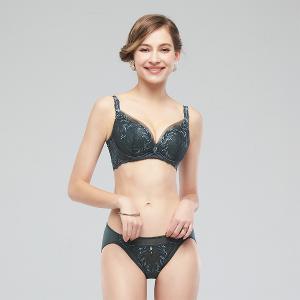 【思薇爾】麥香情迷系列B-E罩軟鋼圈涼感蕾絲刺繡集中包覆女內衣(深岩灰)