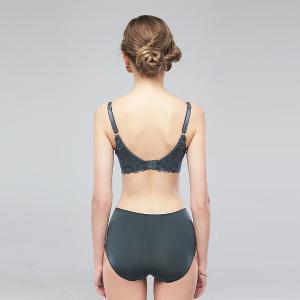 【思薇爾】麥香情迷系列M-XXL蕾絲刺繡中腰三角女內褲(深岩灰)