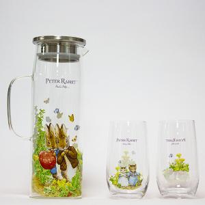 中秋獻禮_PETER RABBIT 比得兔 耐熱玻璃冷水壺及水杯3件組-綠野仙蹤
