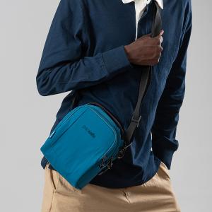 Pacsafe LS100 ECONYL® Fabric 都市防盜斜肩包 LS100(3L)-潮汐藍