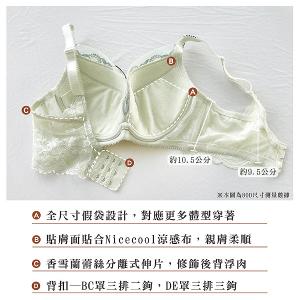 【思薇爾】麥香情迷系列B-E罩軟鋼圈涼感蕾絲刺繡集中包覆女內衣(萃香綠)