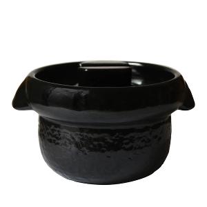 日本雲井窯 黑樂飯鍋（3合）加贈PEKOE 復古台灣盤・大盤(赤蝦)