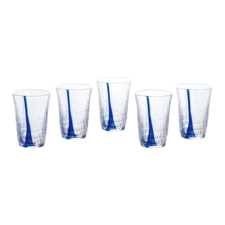 東洋佐佐木 質感玻璃杯275ml五入組-藍流
