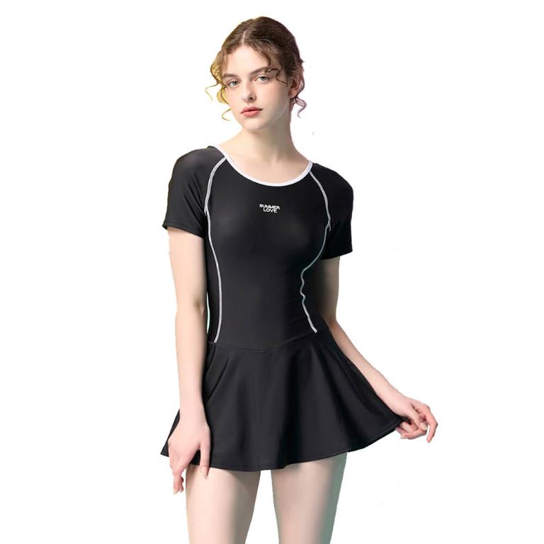 【Summer Love 夏之戀】連身帶裙泳衣 S24703-加大碼