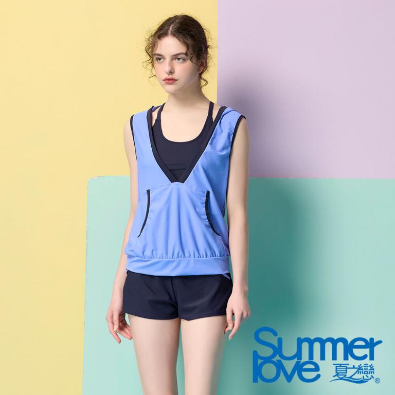 【Summer Love 夏之戀】連帽大女四件式泳衣S24704