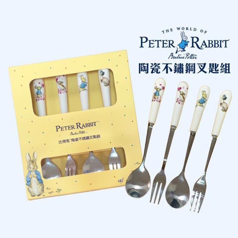 PETER RABBIT 比得兔 陶瓷點心匙叉-4入