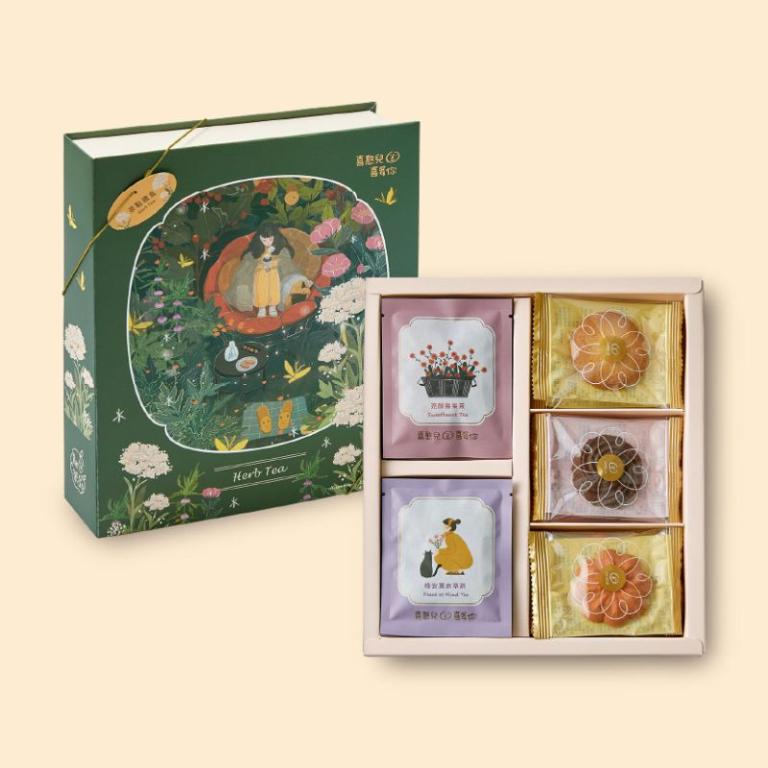 【喜憨兒】恬靜花園禮盒(B) I 花草茶 I 手工餅乾