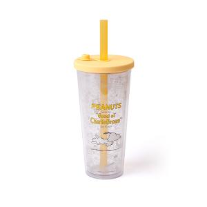 Peanuts史努比雙層透明吸管杯
