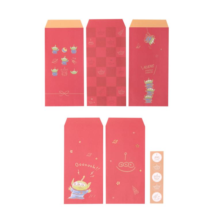 迪士尼燙金紅包袋5入組-附貼紙