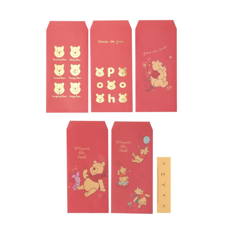 迪士尼燙金紅包袋5入組-附貼紙