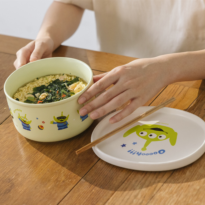 迪士尼陶瓷碗盤組-泡麵碗+點心盤