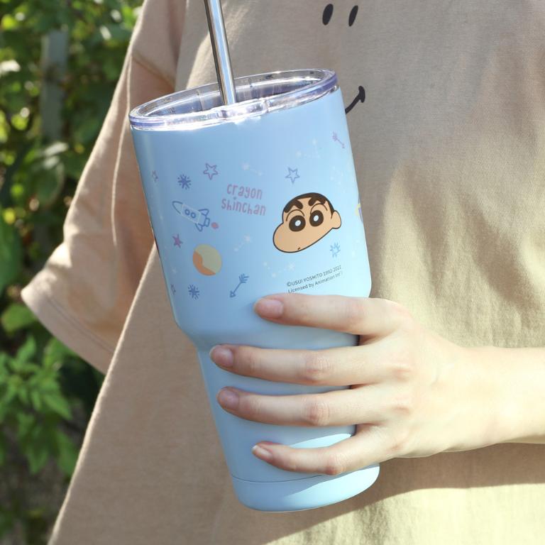 蠟筆小新不鏽鋼冰霸杯 304不鏽鋼 雙層真空飲料杯