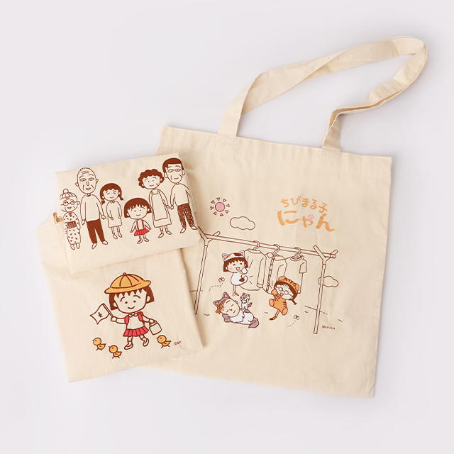 櫻桃小丸子棉布側背環保購物手提袋