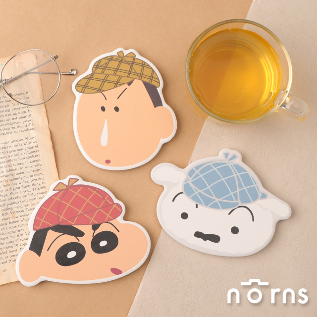 蠟筆小新陶瓷吸水造型杯墊 偵探系列