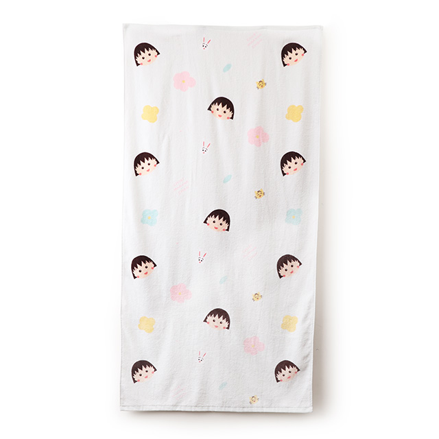 櫻桃小丸子100%純棉長絨棉浴巾70x140cm