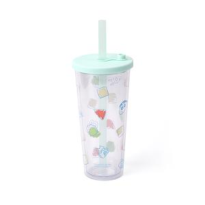 蠟筆小新雙層透明吸管杯
