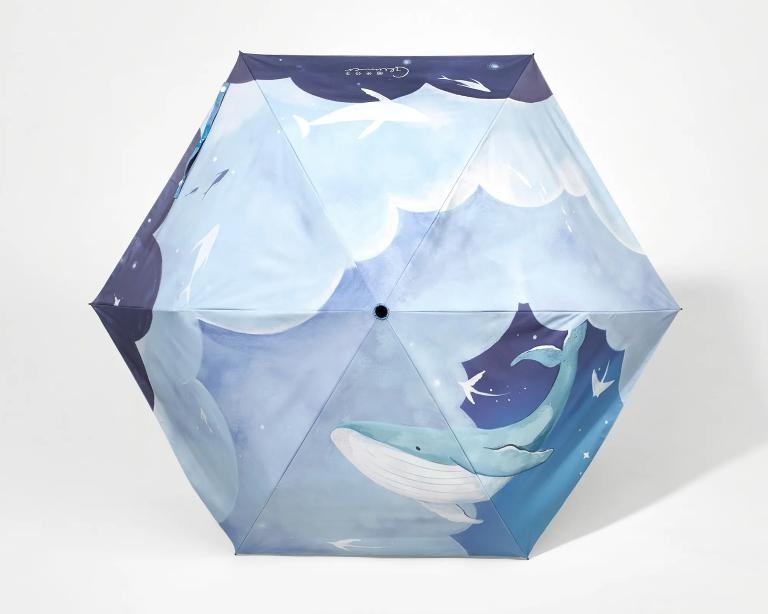 鯨的雲朵飛行自動傘|聯名傘|微光分子|大傘面23吋|台灣福懋傘布(防曬/抗UV/防風/雨傘/安全不回彈)