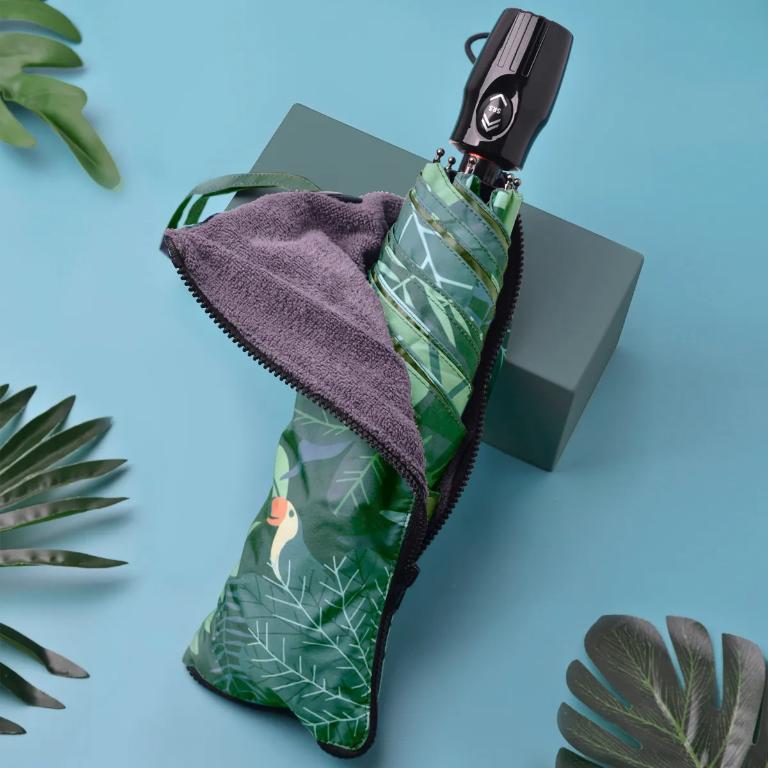 暗夜叢林自動傘|大傘面23吋|附吸水傘套|台灣福懋傘布(防曬/抗UV/防風/安全不回彈)