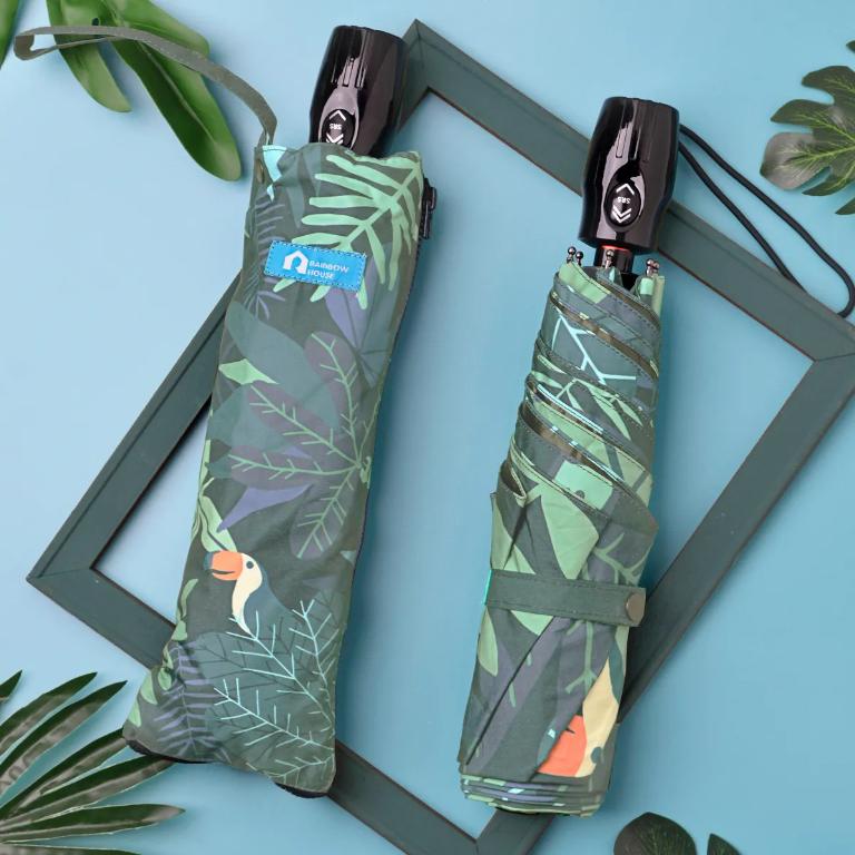 暗夜叢林自動傘|大傘面23吋|附吸水傘套|台灣福懋傘布(防曬/抗UV/防風/安全不回彈)