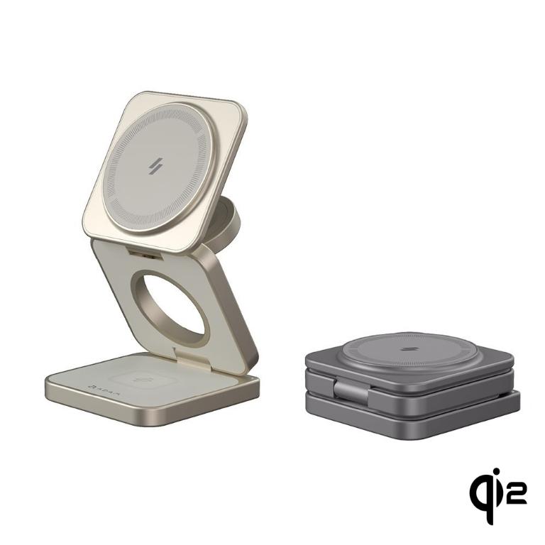 ADAM 亞果元素 Mag 3 Pro Qi2 15W磁吸三用無線充電座