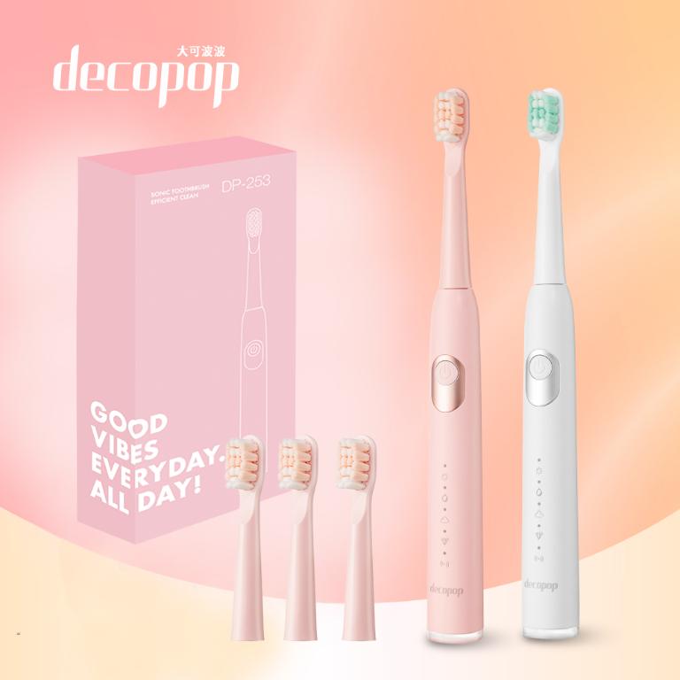 decopop 極淨鑽白音波電動牙刷(靚白刷) DP-253