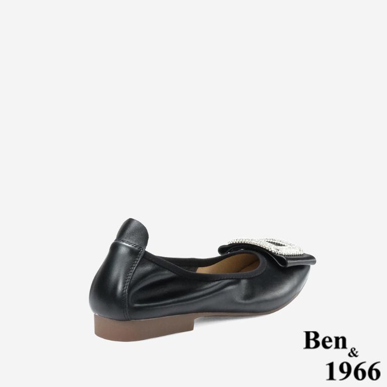 Ben&1966 高級頭層牛皮高雅方鑽包鞋-黑(248191)