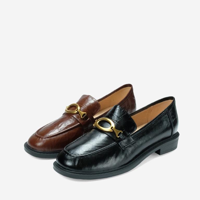 Ben&1966 高級質感牛油皮個性復古樂福鞋-咖啡(248092)