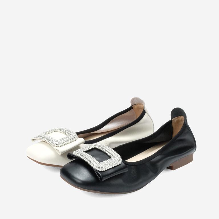 Ben&1966 高級頭層牛皮高雅方鑽包鞋-黑(248191)