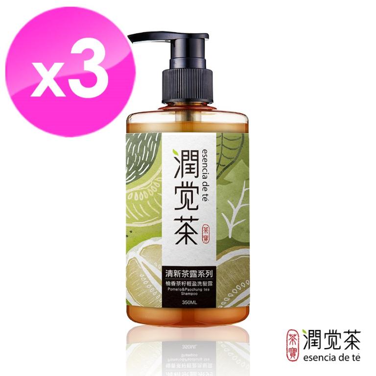 潤覺茶 柚香輕盈茶籽洗髮露*3
