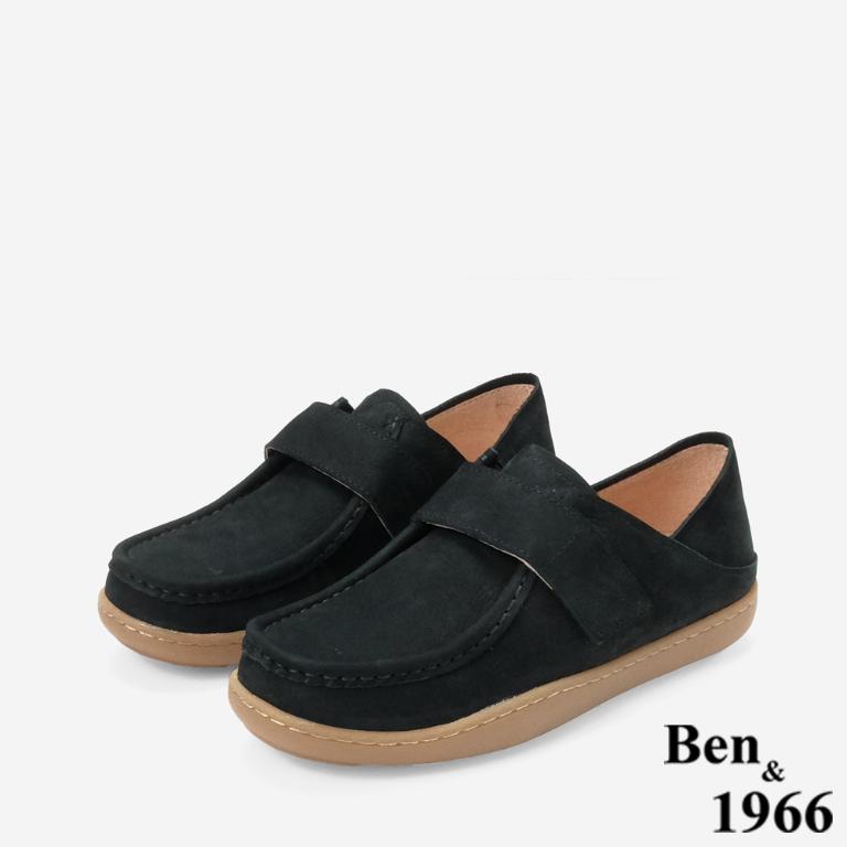 Ben&1966 高級磨砂牛皮慵懶兩穿舒適厚底包鞋-黑(248081)